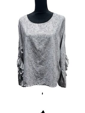 A New Day Women’s Size XXL Long Sleeve Blouse Ruffle Slit Sleeves